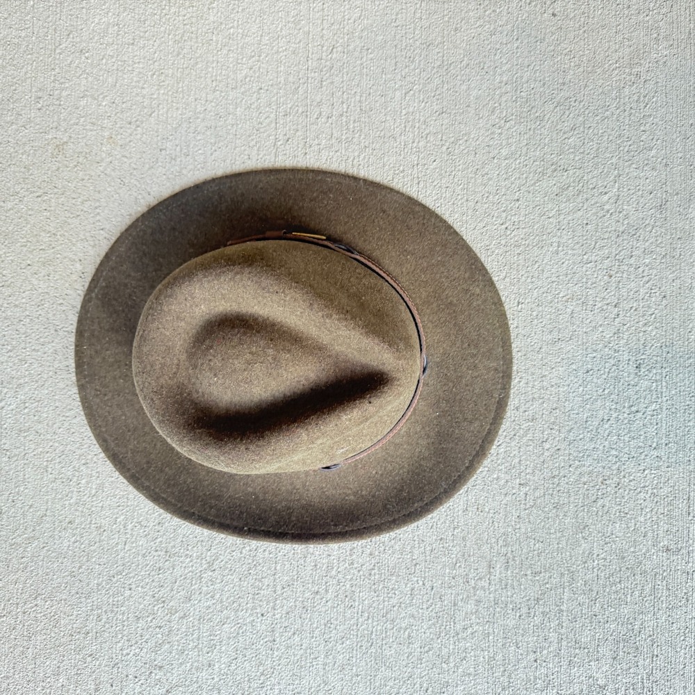 Pendleton Mens Fedora Hat Brown Virgin Wool Wide Trim Outdoor‎ Medium